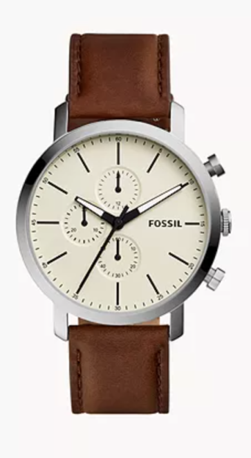 Bracelet de montre Fossil BQ2325 Cuir Brun 22mm